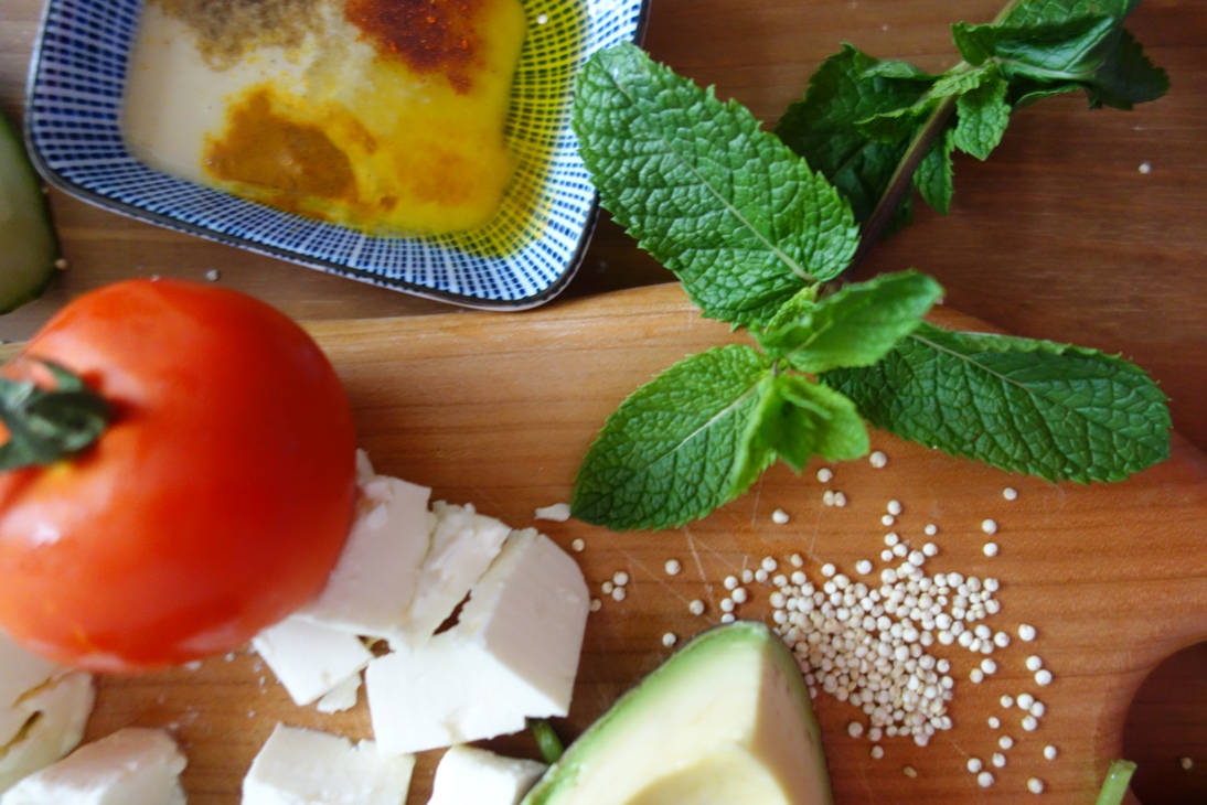 Ingredients Close Up for Quinoa Salad