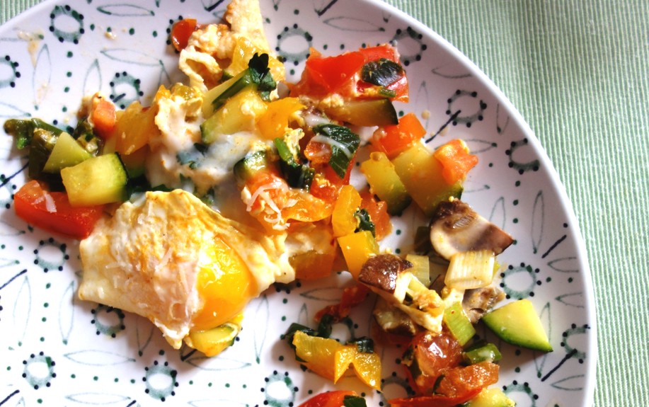 Rainbow Breakfast on Plate