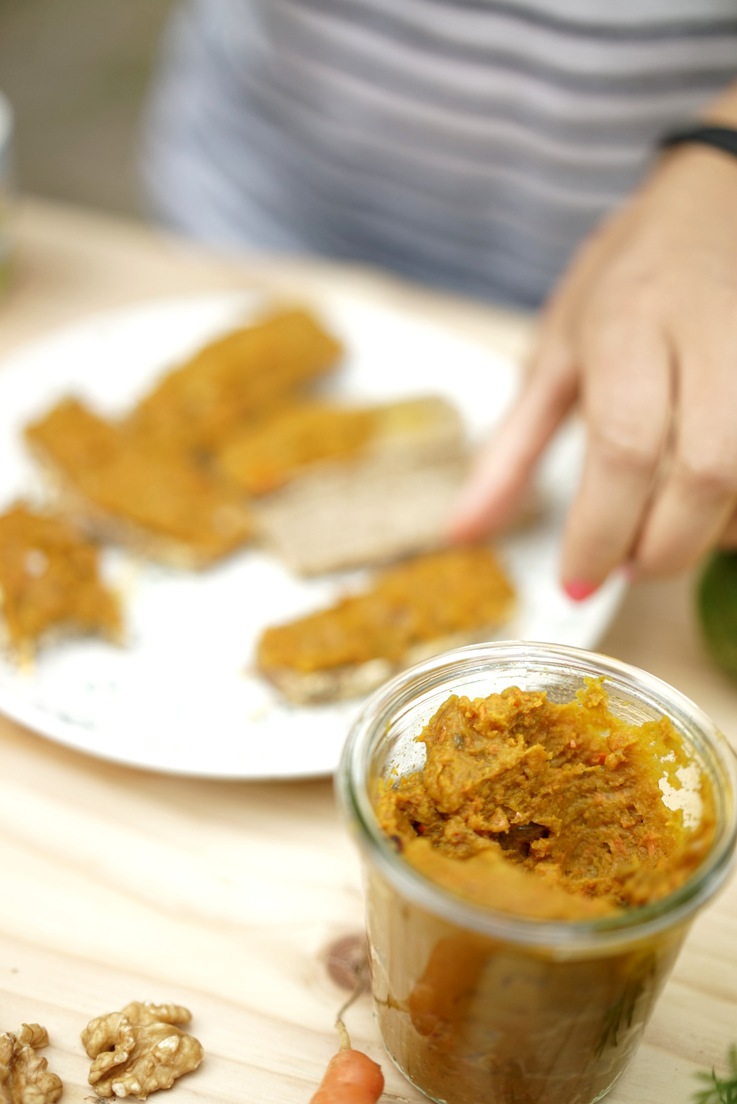 Vegan Pumpkin Spread with Turmeric with me in the background