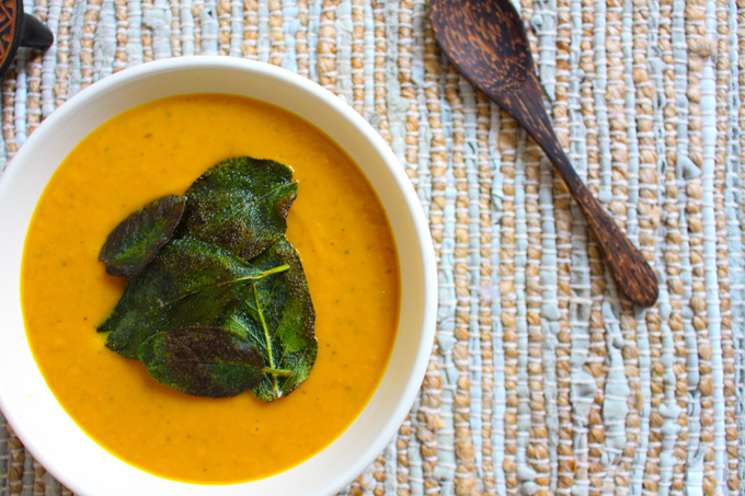 Roasted sweet potato soup with coconut milk